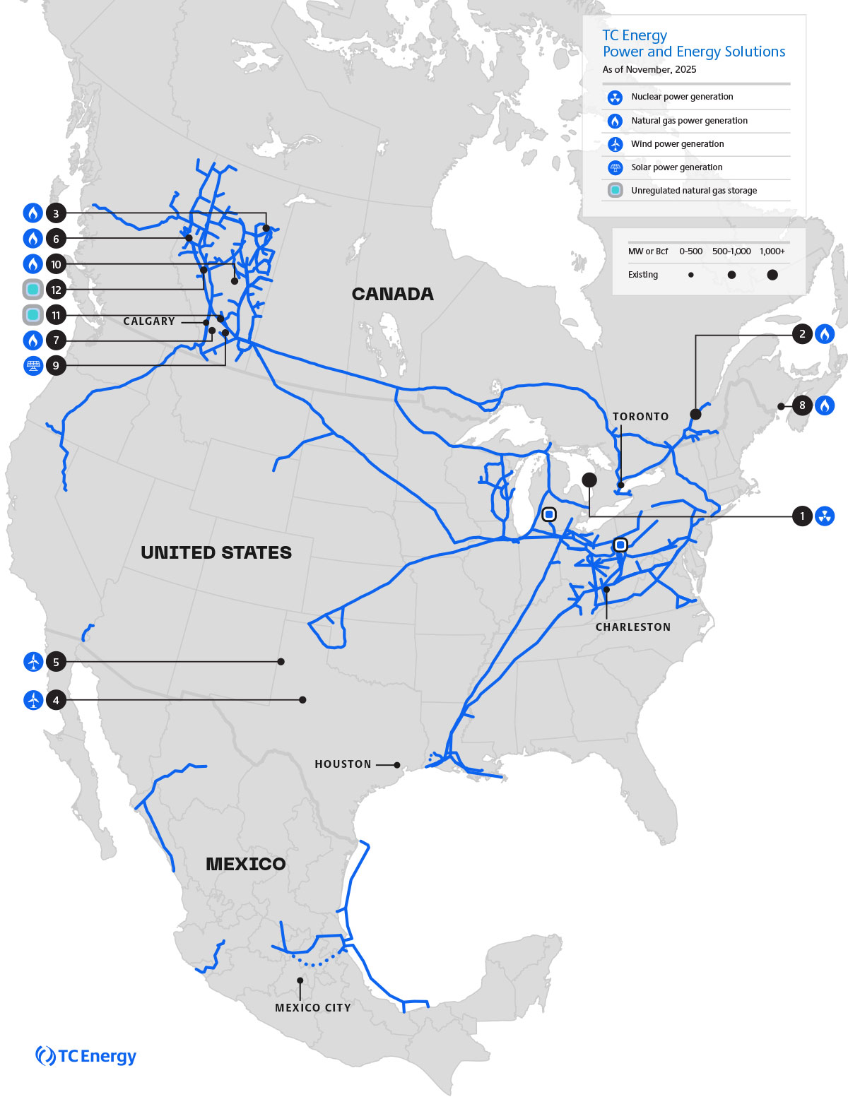 TC Energy all assets map
